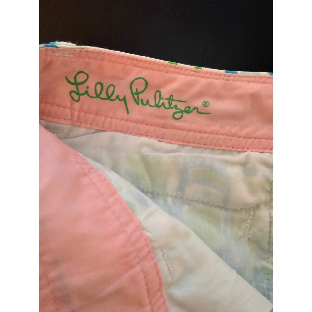 Lilly Pulitzer The Callahan Short Women's Size 00‎ Blue/Green 100% Cotton Preppy